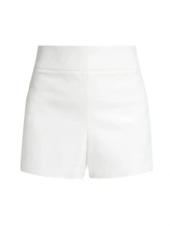 Alice + Olivia Donald Vegan Leather Shorts Off White -Alice + Olivia Sales unnamed file 100