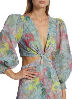 Alice + Olivia Katia Printed High-Low Midi-Dress -Alice + Olivia Sales unnamed file 1049