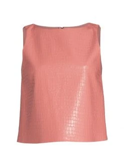 Alice + Olivia Amal Vegan Crocodile Boxy Tank