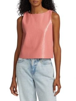 Alice + Olivia Amal Vegan Crocodile Boxy Tank -Alice + Olivia Sales unnamed file 1101