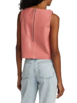 Alice + Olivia Amal Vegan Crocodile Boxy Tank -Alice + Olivia Sales unnamed file 1103