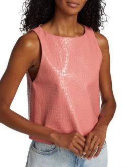 Alice + Olivia Amal Vegan Crocodile Boxy Tank -Alice + Olivia Sales unnamed file 1104