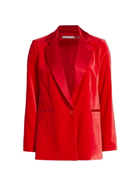 Alice + Olivia Justin Single-Breasted Combination Blazer 1 Alice + Olivia Justin Single-Breasted Combination Blazer