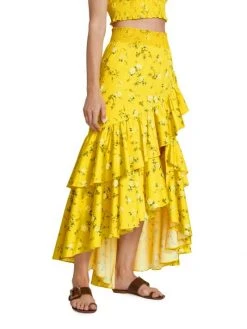 Alice + Olivia Cristina Ruffled Cotton-Blend Wrap-Effect Skirt -Alice + Olivia Sales unnamed file 1137