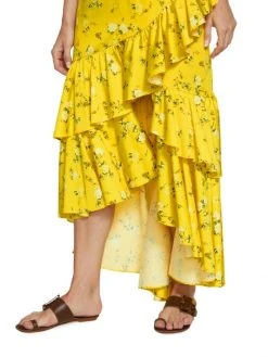 Alice + Olivia Cristina Ruffled Cotton-Blend Wrap-Effect Skirt -Alice + Olivia Sales unnamed file 1139