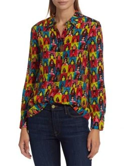 Alice + Olivia Willa Checkered Graphic Shirt -Alice + Olivia Sales unnamed file 1143