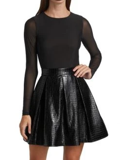 Alice + Olivia Chara Vegan Leather Party Dress 9 Alice + Olivia Chara Vegan Leather Party Dress -Alice + Olivia Sales unnamed file 115