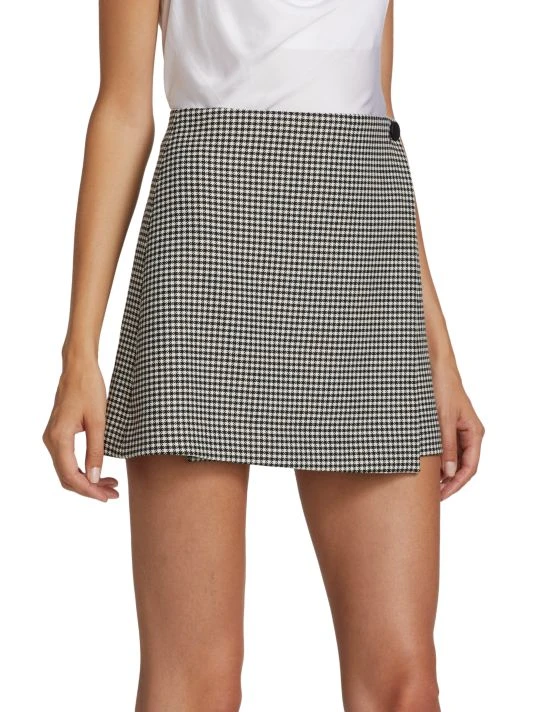 Alice + Olivia Renna Houndstooth Wrap Miniskirt 4 Alice + Olivia Renna Houndstooth Wrap Miniskirt - Image 4