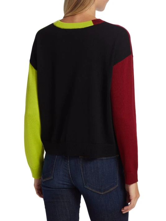 Alice + Olivia Gleeson Colorblocked Bead-Embellished Sweater 5 Alice + Olivia Gleeson Colorblocked Bead-Embellished Sweater - Image 5