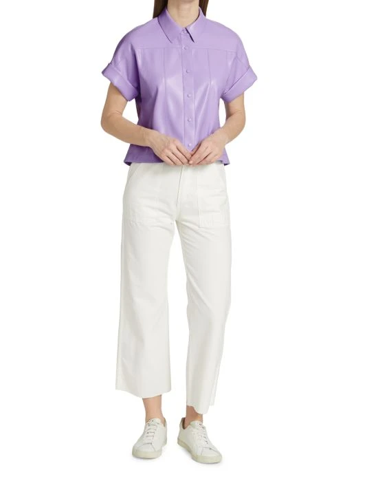 Alice + Olivia Edyth Vegan Leather Shirt 2 Alice + Olivia Edyth Vegan Leather Shirt - Image 2