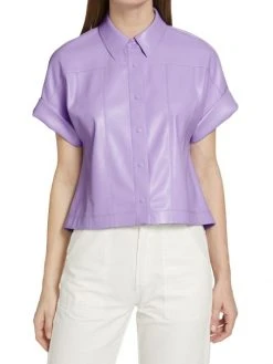 Alice + Olivia Edyth Vegan Leather Shirt 9 Alice + Olivia Edyth Vegan Leather Shirt -Alice + Olivia Sales unnamed file 1164