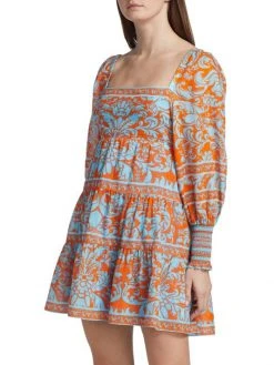 Alice + Olivia Rowen Printed Babydoll Minidress -Alice + Olivia Sales unnamed file 1179