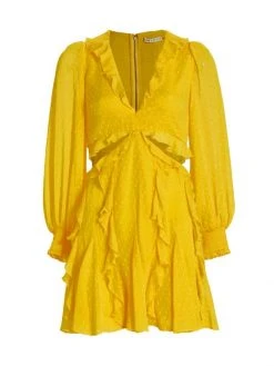 Alice + Olivia Mitzi Cut Out Godet Minidress