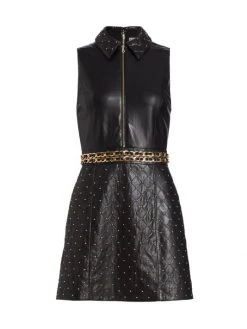 Alice + Olivia Ellis Quilted Faux Leather Dress