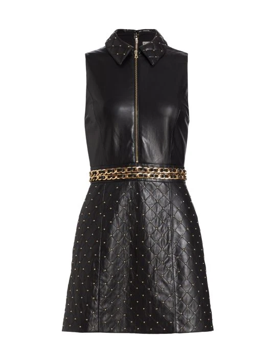 Alice + Olivia Ellis Quilted Faux Leather Dress 1 Alice + Olivia Ellis Quilted Faux Leather Dress