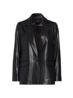 Alice + Olivia Denny Vegan Leather Blazer