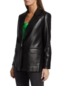 Alice + Olivia Denny Vegan Leather Blazer -Alice + Olivia Sales unnamed file 1214