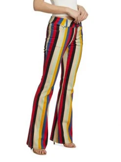 Alice + Olivia Stacey Striped Mid-Rise Bell Bottom Pants -Alice + Olivia Sales unnamed file 1228