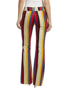 Alice + Olivia Stacey Striped Mid-Rise Bell Bottom Pants -Alice + Olivia Sales unnamed file 1229