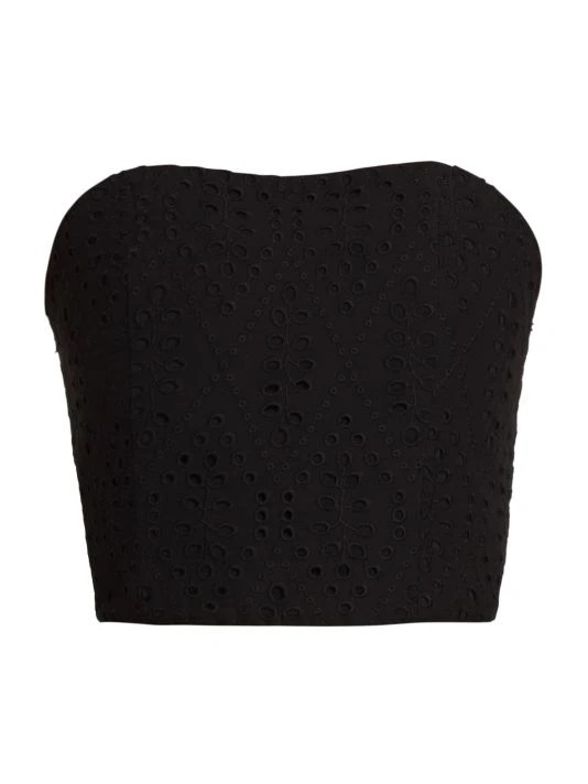 Alice + Olivia Ceresi Smocked Eyelet Cotton Tube Top 1 Alice + Olivia Ceresi Smocked Eyelet Cotton Tube Top