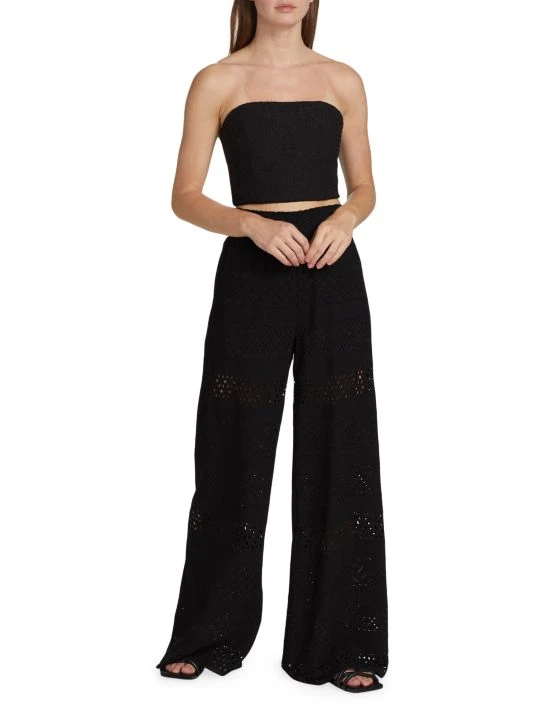 Alice + Olivia Ceresi Smocked Eyelet Cotton Tube Top 2 Alice + Olivia Ceresi Smocked Eyelet Cotton Tube Top - Image 2