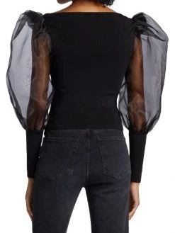 Alice + Olivia Abella Puff-Sleeve Top 11 Alice + Olivia Abella Puff-Sleeve Top -Alice + Olivia Sales unnamed file 124