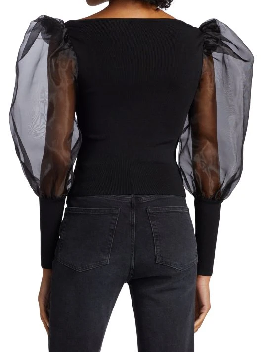 Alice + Olivia Abella Puff-Sleeve Top 5 Alice + Olivia Abella Puff-Sleeve Top - Image 5