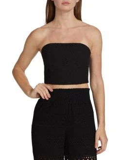 Alice + Olivia Ceresi Smocked Eyelet Cotton Tube Top 9 Alice + Olivia Ceresi Smocked Eyelet Cotton Tube Top -Alice + Olivia Sales unnamed file 1240