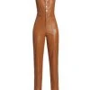 Alice + Olivia Linette Vegan Leather Jumpsuit