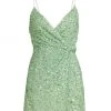 Alice + Olivia Celestine Embellished Wrap Minidress