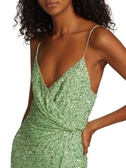 Alice + Olivia Celestine Embellished Wrap Minidress -Alice + Olivia Sales unnamed file 1257