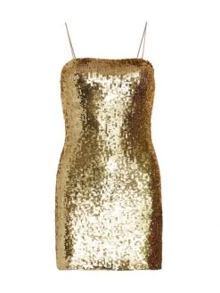 Alice + Olivia Nelle Sequined Cut-Out Minidress Gold -Alice + Olivia Sales unnamed file 1268