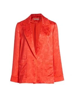 Alice + Olivia Shanda Jacquard Satin Pajama Blazer