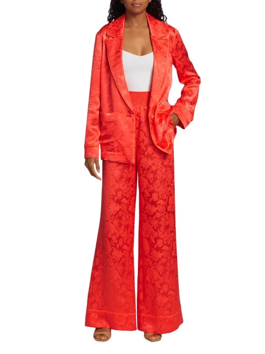 Alice + Olivia Shanda Jacquard Satin Pajama Blazer 2 Alice + Olivia Shanda Jacquard Satin Pajama Blazer - Image 2