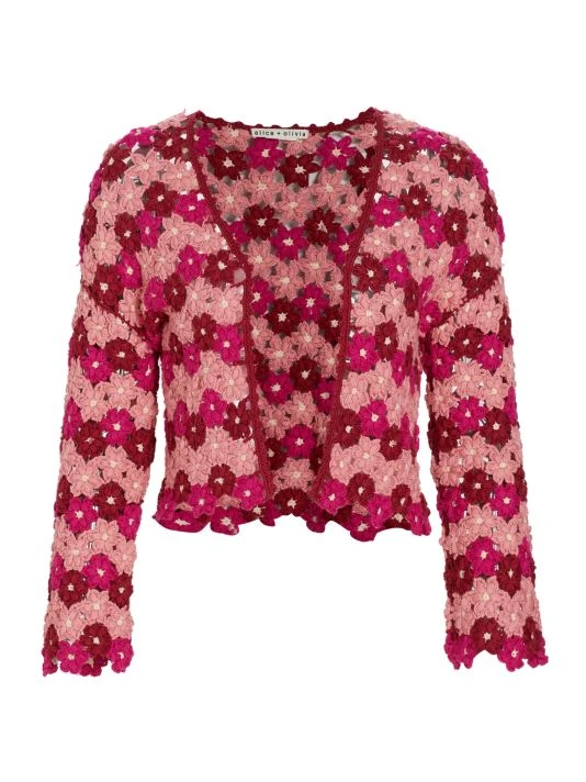 Alice + Olivia Anderson Crochet Crop Cardigan 1 Alice + Olivia Anderson Crochet Crop Cardigan