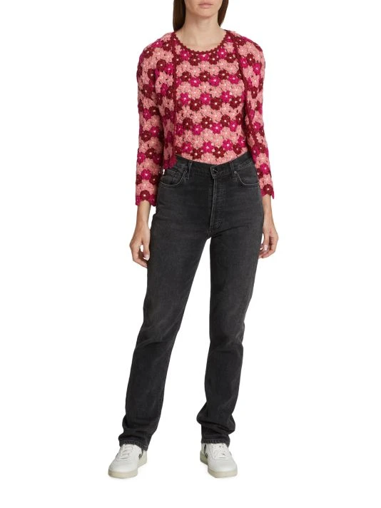 Alice + Olivia Anderson Crochet Crop Cardigan 2 Alice + Olivia Anderson Crochet Crop Cardigan - Image 2