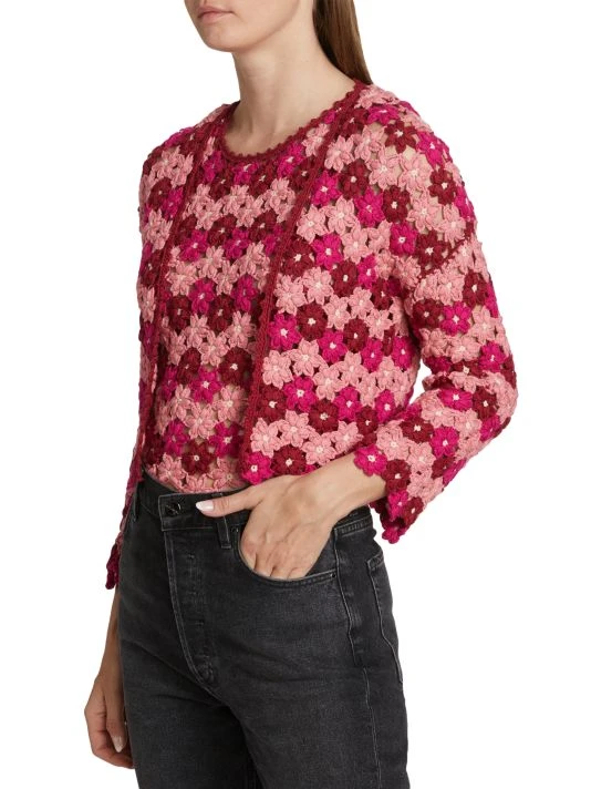 Alice + Olivia Anderson Crochet Crop Cardigan 4 Alice + Olivia Anderson Crochet Crop Cardigan - Image 4