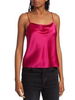 Alice + Olivia Harmon Draped Silk Tank -Alice + Olivia Sales unnamed file 1286