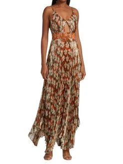 Alice + Olivia Gloria Floral Print Silk-Blend Chain Maxi Dress -Alice + Olivia Sales unnamed file 1293