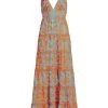 Alice + Olivia Karolina Plunge V-Neck Cutout Maxi Dress
