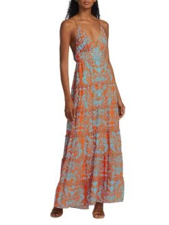 Alice + Olivia Karolina Plunge V-Neck Cutout Maxi Dress -Alice + Olivia Sales unnamed file 1300