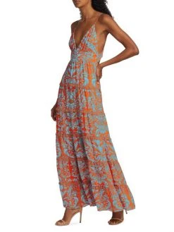 Alice + Olivia Karolina Plunge V-Neck Cutout Maxi Dress -Alice + Olivia Sales unnamed file 1301