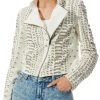 Alice + Olivia Jace Embellished Leather Moto Jacket