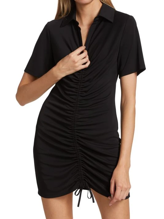 Alice + Olivia Marsha Ruched Polo T-Shirt Dress 3 Alice + Olivia Marsha Ruched Polo T-Shirt Dress - Image 3