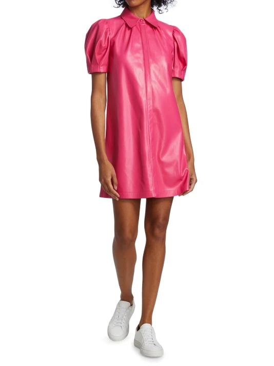 Alice + Olivia Jem Faux Leather Mini Dress Black 2 Alice + Olivia Jem Faux Leather Mini Dress Black - Image 2