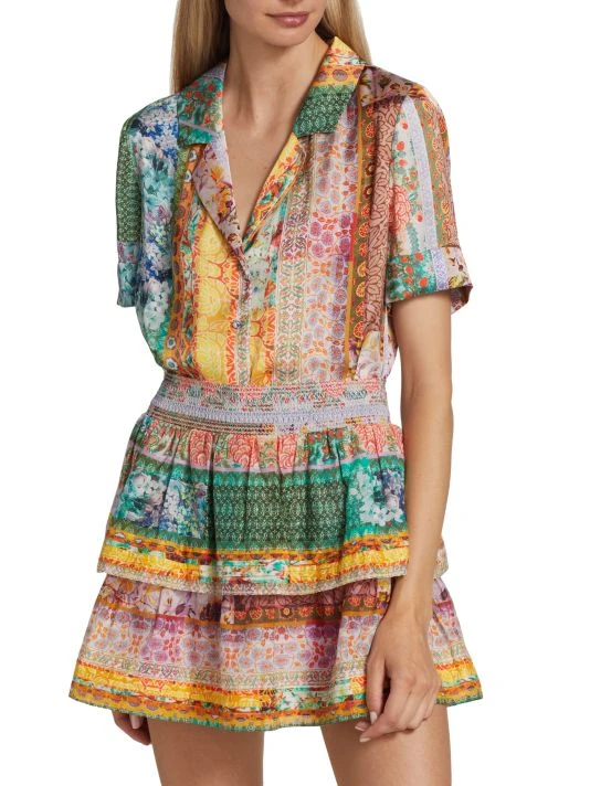 Alice + Olivia Kahlo Printed Button-Front Top 3 Alice + Olivia Kahlo Printed Button-Front Top - Image 3