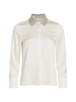 Alice + Olivia Willa Satin Shirt