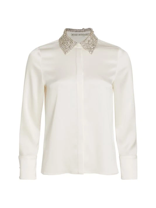 Alice + Olivia Willa Satin Shirt 1 Alice + Olivia Willa Satin Shirt