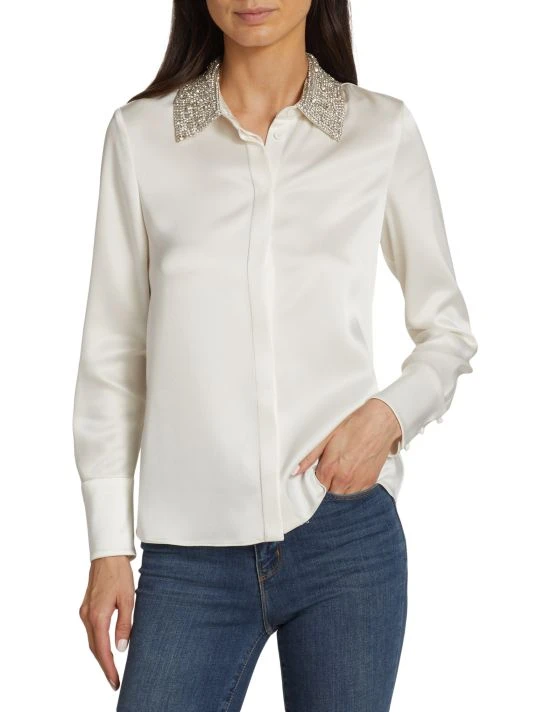 Alice + Olivia Willa Satin Shirt 3 Alice + Olivia Willa Satin Shirt - Image 3