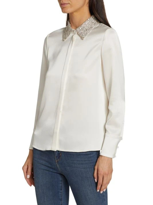 Alice + Olivia Willa Satin Shirt 4 Alice + Olivia Willa Satin Shirt - Image 4